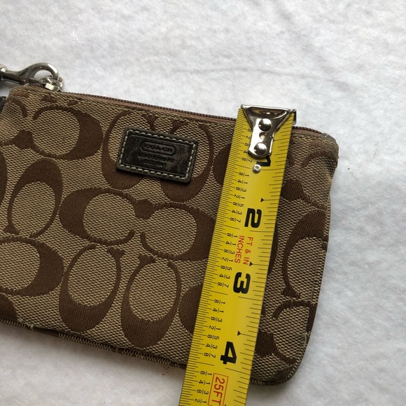 Vintage Coach Classic All Over Print Tan Earth Tone Wallet Bag - Picture 4 of 5